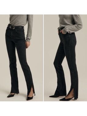 Favorite Daughter Jeans 29 Black The Valentina Tower Super High Rise Boulder